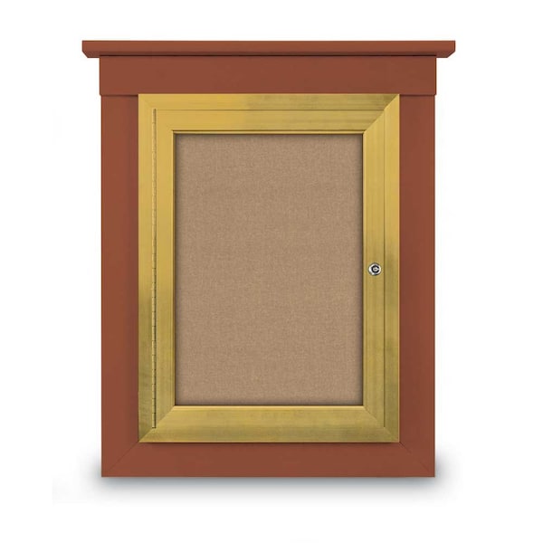 72"x48" 3-Door Enclosed Letterboard, Grey Vinyl/Cherry